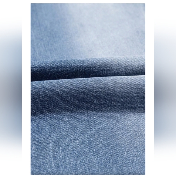 DISTRESSED MID WASH RAW HEM FLARE WIDE LEG JEANS  BOUTIQUE ITEM NEW  SIZE 16 - Picture 9 of 16